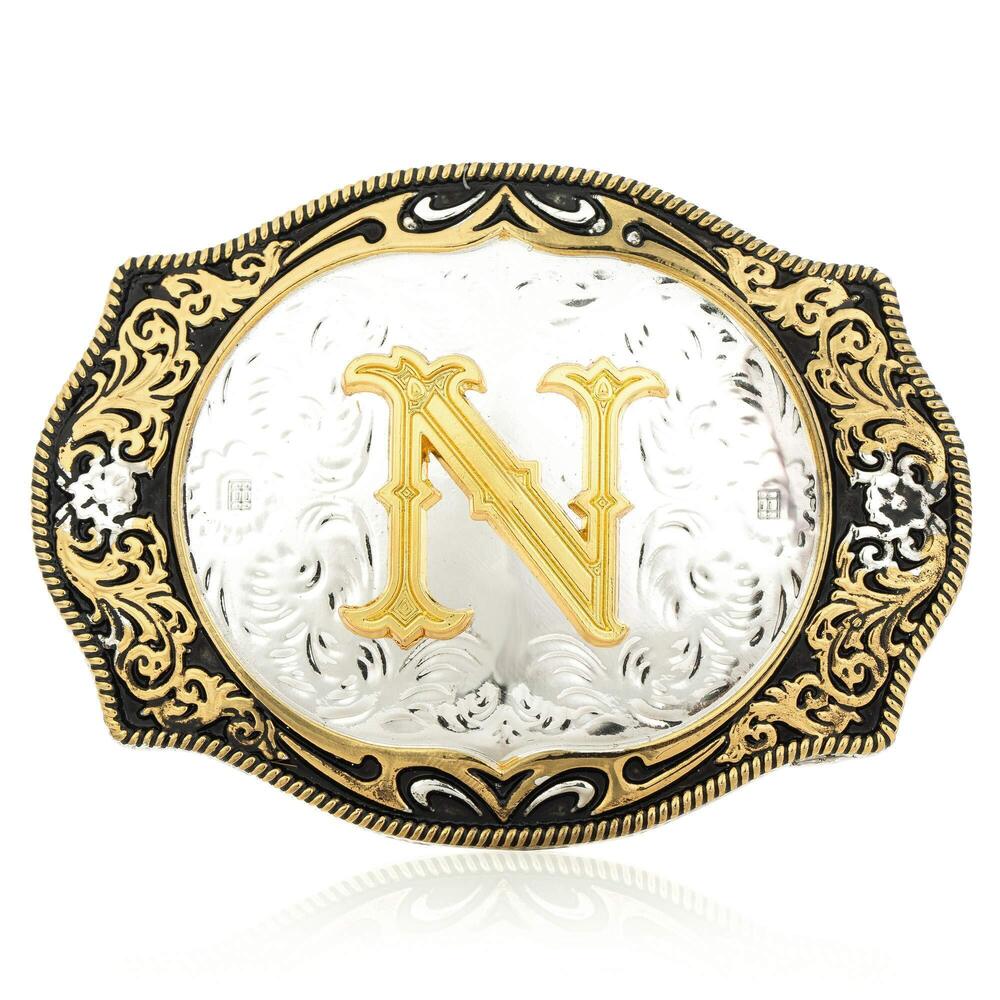 1189 Western Cowboy Belt Buckle ABCDJ to Z Initial Letter Belt Buckles